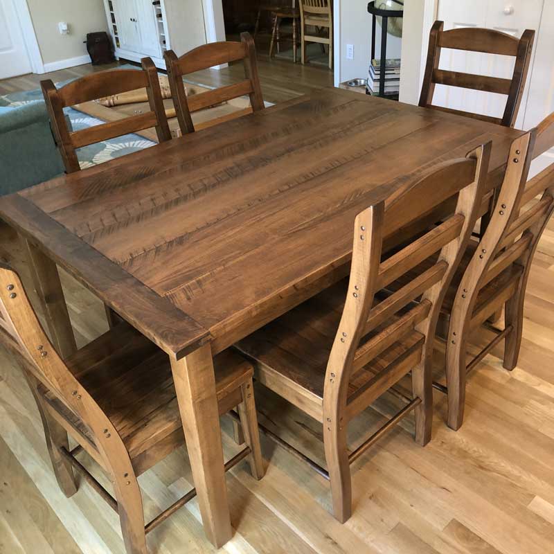 wood table with chairs